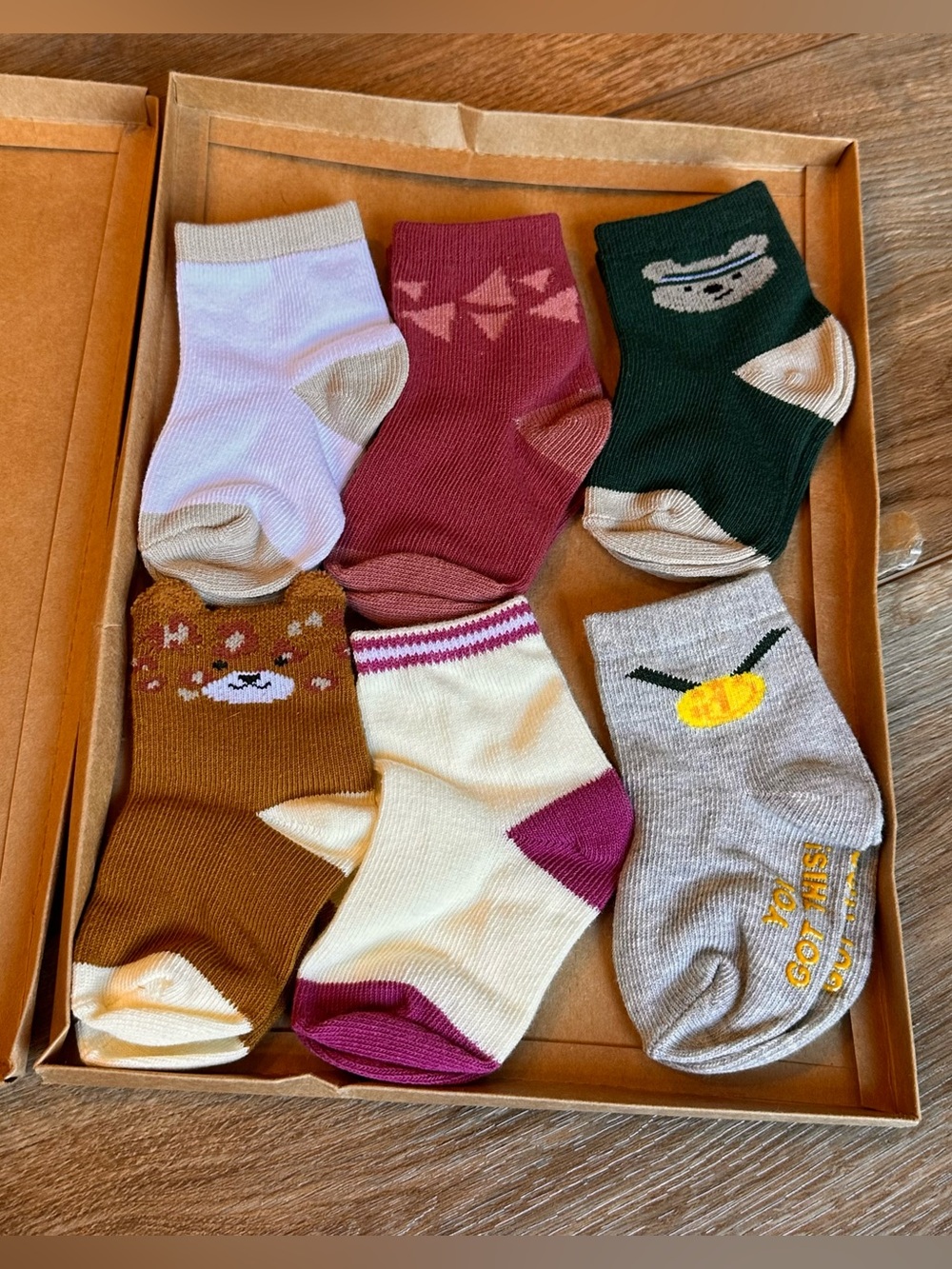 Goldbug critter crew socks 6-pack toddlers 12-24 months cotton blend.
